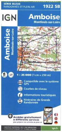 IGN Karte, Carte de randonnée (et plein air) Amboise Montlouis