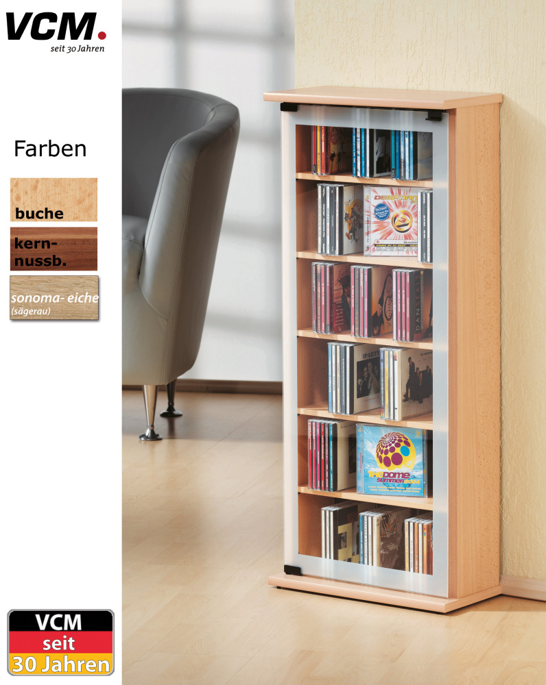 CD-Schrank "Classic - kern-nussbaum" für 150 CDs