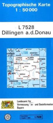 Topographische Karte Bayern Dillingen a. d. Donau
