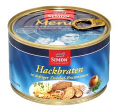 Hackbraten in deftiger Zwiebel-Bratensauce