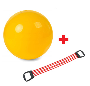 Trainingsgerät Expander rot + Fitnessball gelb 65 cm