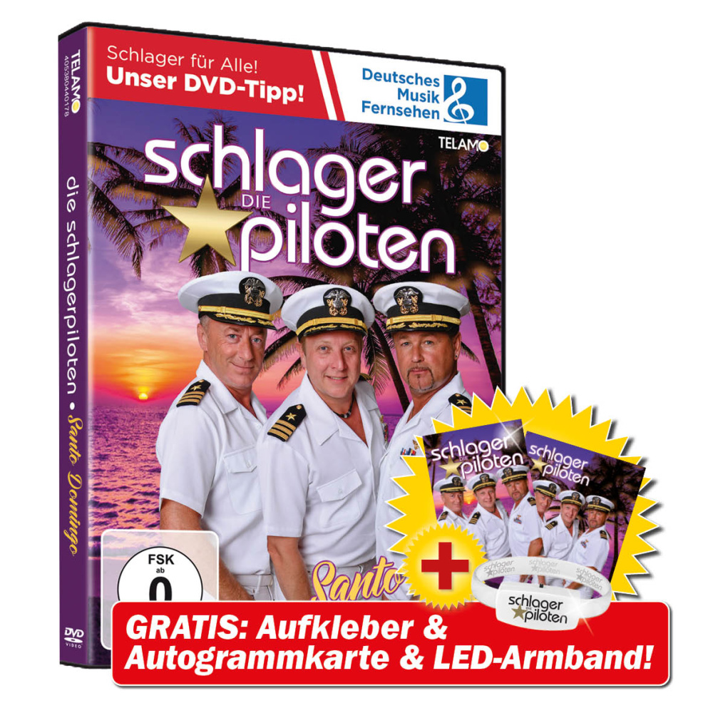 Santo Domingo + GRATIS LED-Armband, Mega-Fanaufkleber, Autogrammkarte