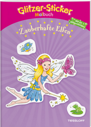 Glitzer-Sticker Malbuch Zauberhafte Elfen