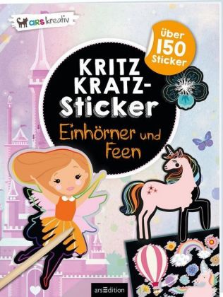 Kritzkratz-Sticker Einhörner und Feen