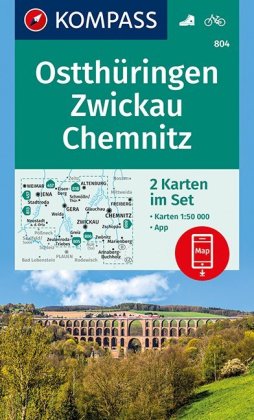 KOMPASS Wanderkarte Ostthüringen, Zwickau, Chemnitz