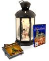 Winter LED Laterne schwarz mit Lichtspiel - Geschenkedition