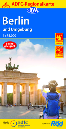 ADFC-Regionalkarte Berlin und Umgebung mit Knotenpunktnetz 1:75.000, reiß- und wetterfest, GPS-Tracks Download