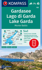 KOMPASS Wanderkarte Gardasee, Lago di Garda, Lake Garda, Monte Baldo