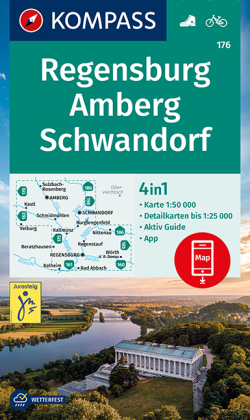 KOMPASS Wanderkarte Regensburg, Amberg, Schwandorf