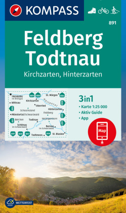 KOMPASS Wanderkarte Feldberg, Todtnau, Kirchzarten, Hinterzarten