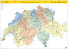 Postleitzahlenkarte Schweiz Poster 1:260 000