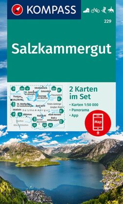 KOMPASS Wanderkarte 229 Salzkammergut 1:50000 (2 Karten im Set)