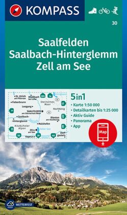 KOMPASS Wanderkarte 30 Saalfelden, Saalbach-Hinterglemm, Zell am See 1:50000