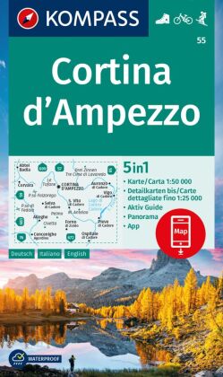 KOMPASS Wanderkarte 55 Cortina d'Ampezzo