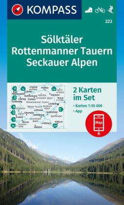 KOMPASS Wanderkarte 223 Sölktäler, Rottenmanner Tauern, Seckauer Alpen 55T (2-K-Set)