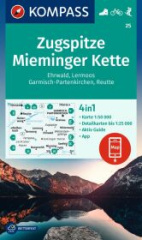 KOMPASS Wanderkarte 25 Zugspitze, Mieminger Kette, Ehrwald, Lermoos, Garmisch-Partenkirchen, Reutte 1:50.000