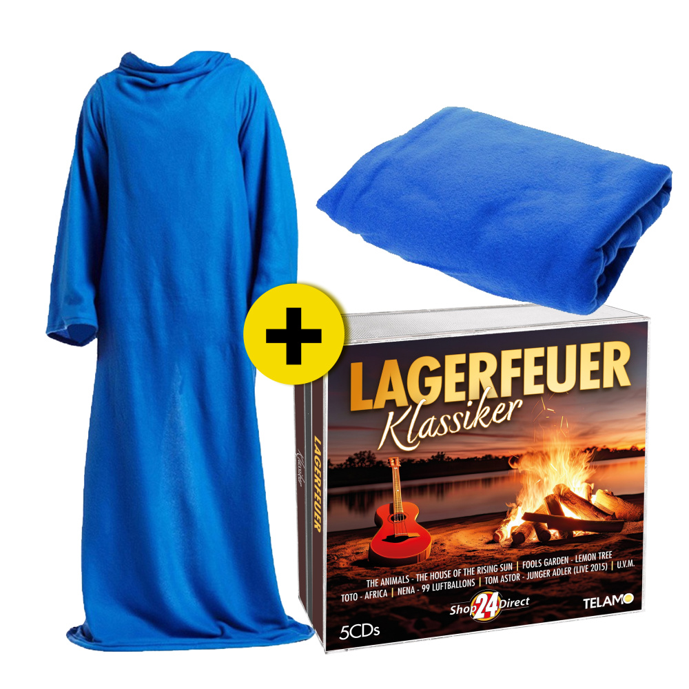 Premium-Kuscheldecke mit Ärmeln - Snuggie Original + Lagerfeuer Klassiker