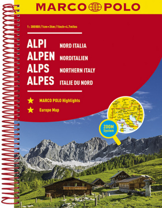 MARCO POLO Reiseatlas Alpen, Norditalien 1:300 000