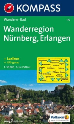 Kompass Karte Wanderregion Nürnberg, Erlangen